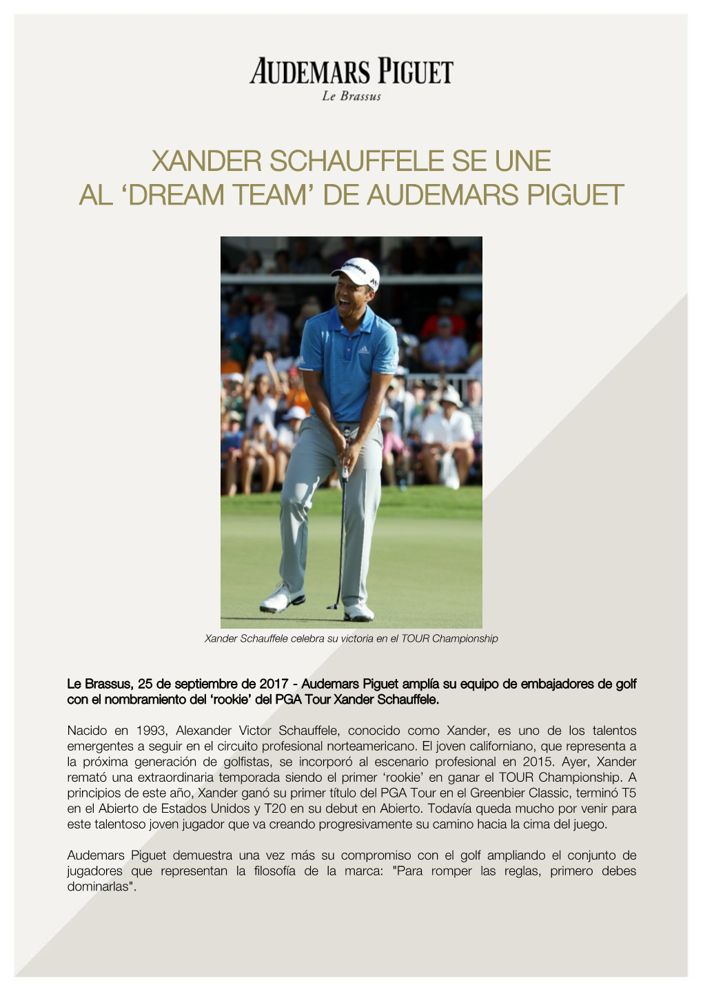 Xander Schauffele Se Une Al 'Dream Team' De Audemars Piguet