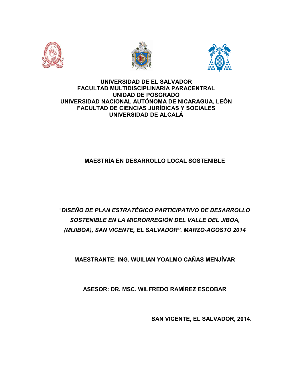 Universidad De El Salvador Facultad Multidisciplinaria