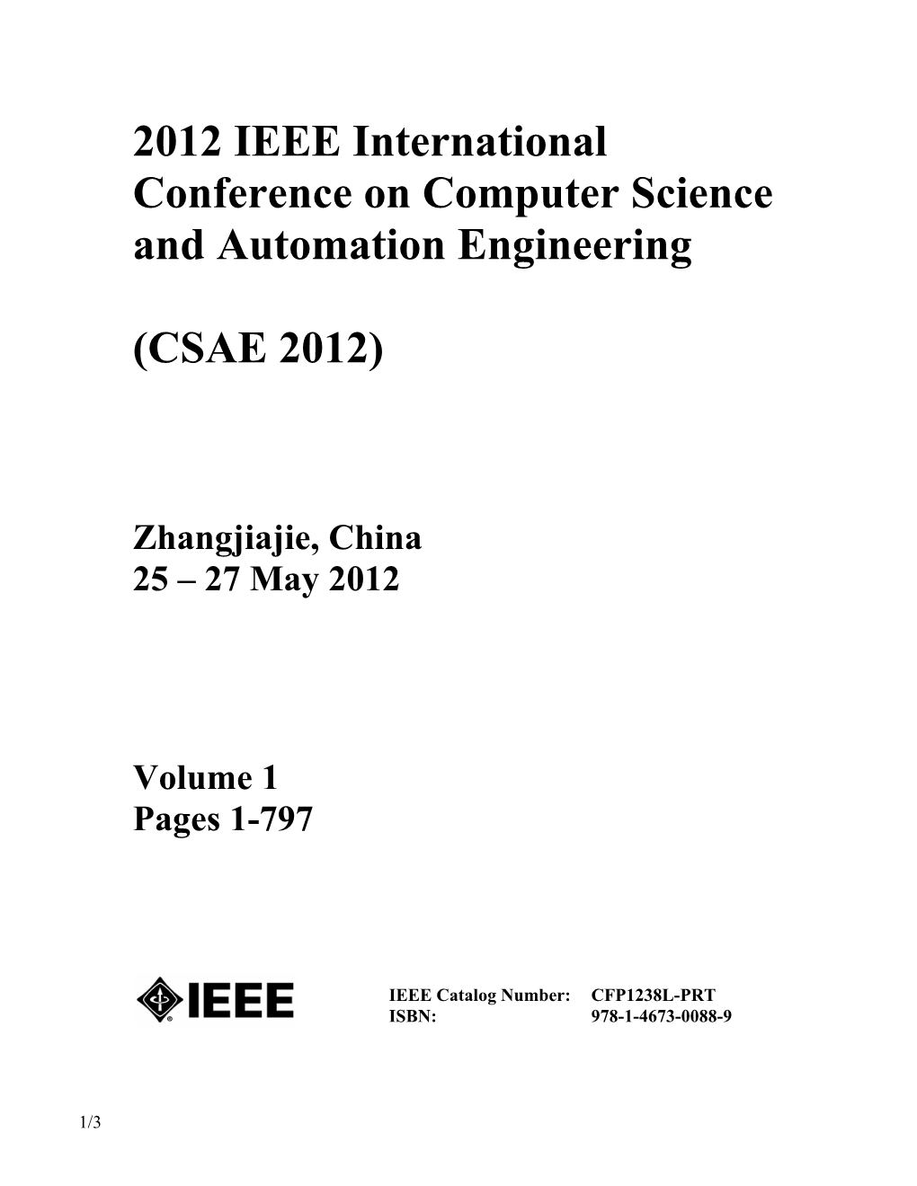 2012 IEEE International Conference on Computer Science and Automation Engineering
