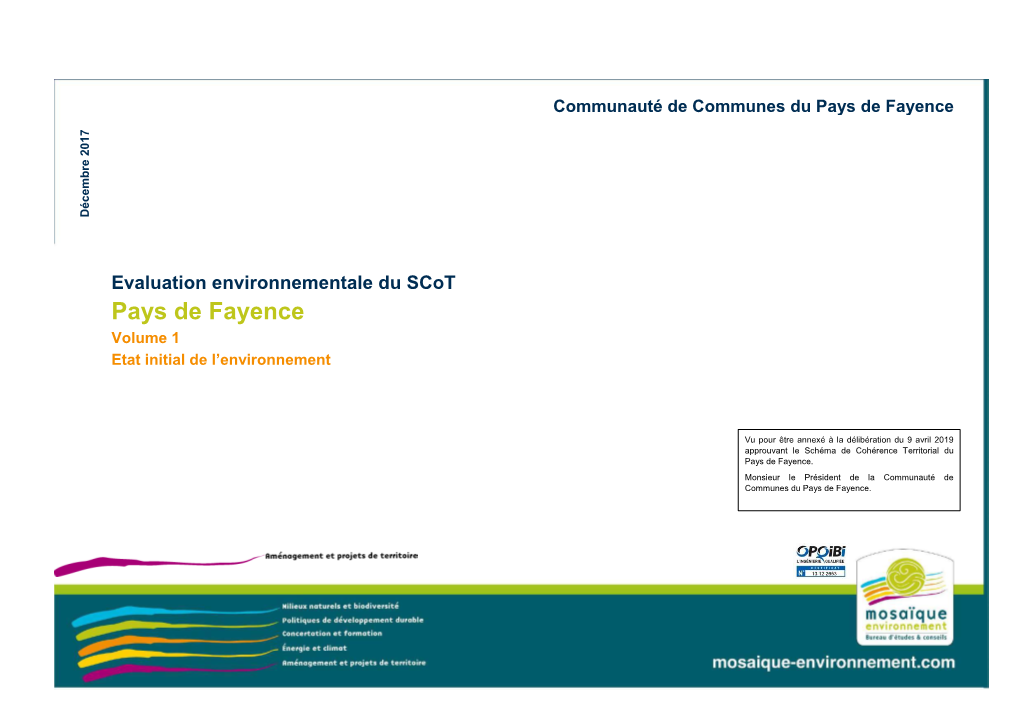 1- Evaluation Environnementale – État Initial