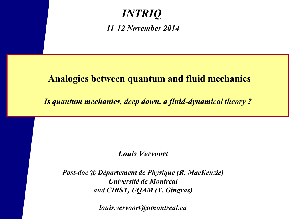 Fluid Mechanics. the Conditions of Validity of Eq