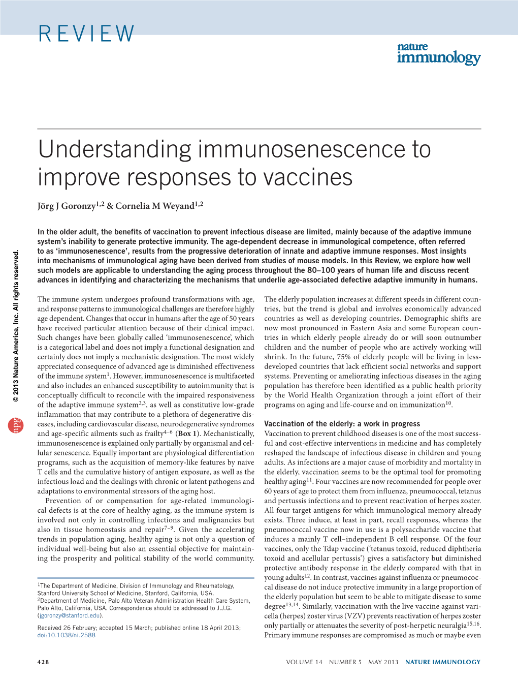 Understanding Immunosenescence to Improve Responses to Vaccines