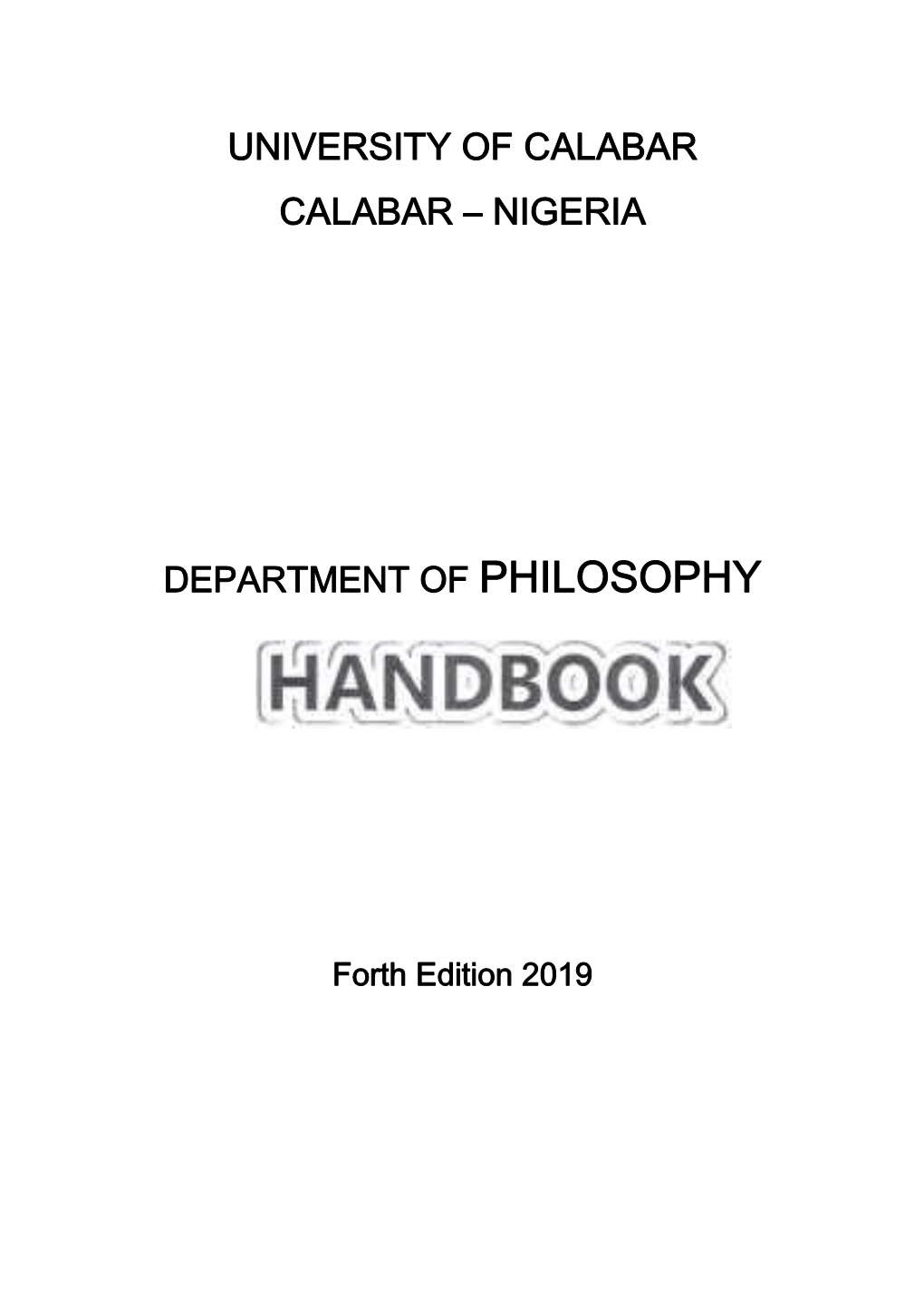 University of Calabar Calabar – Nigeria