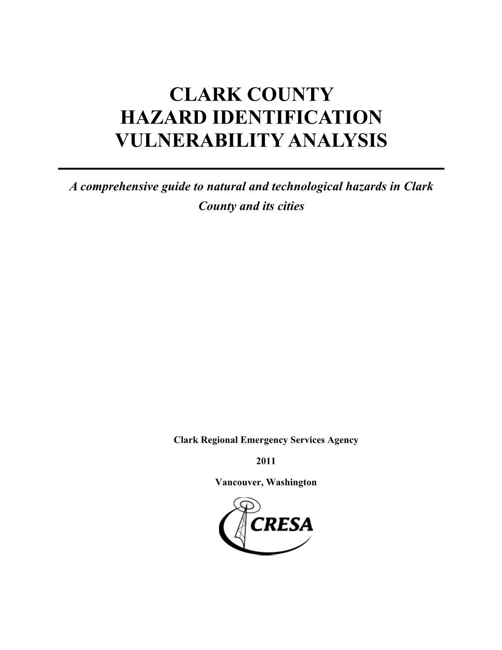 Clark County Hazard Identification Vulnerability Analysis