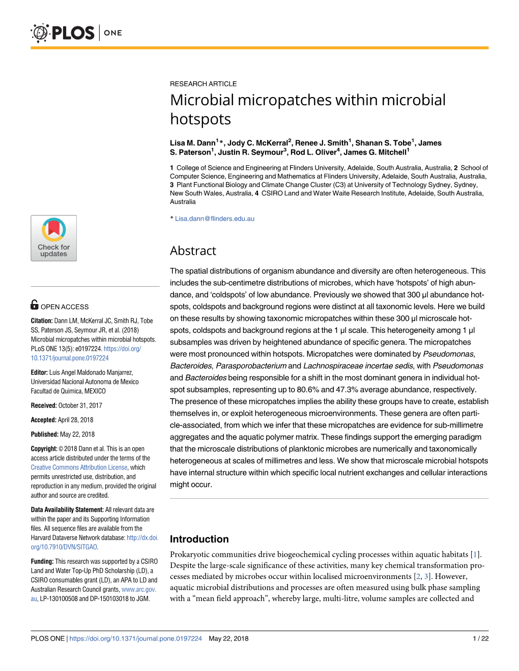 Microbial Micropatches Within Microbial Hotspots