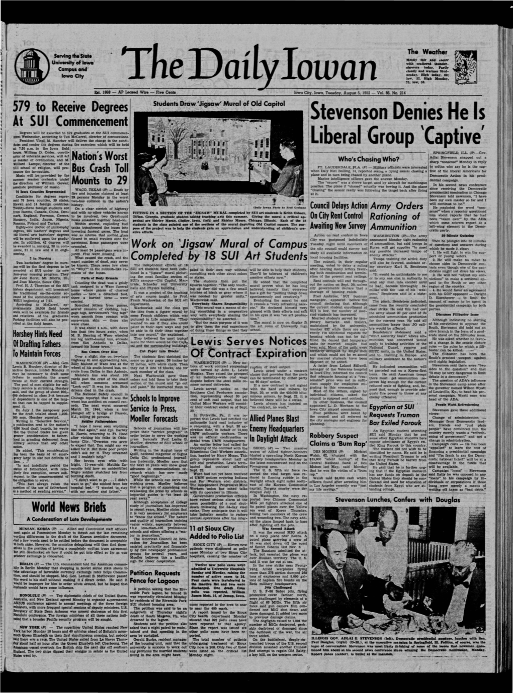 Daily Iowan (Iowa City, Iowa), 1952-08-05