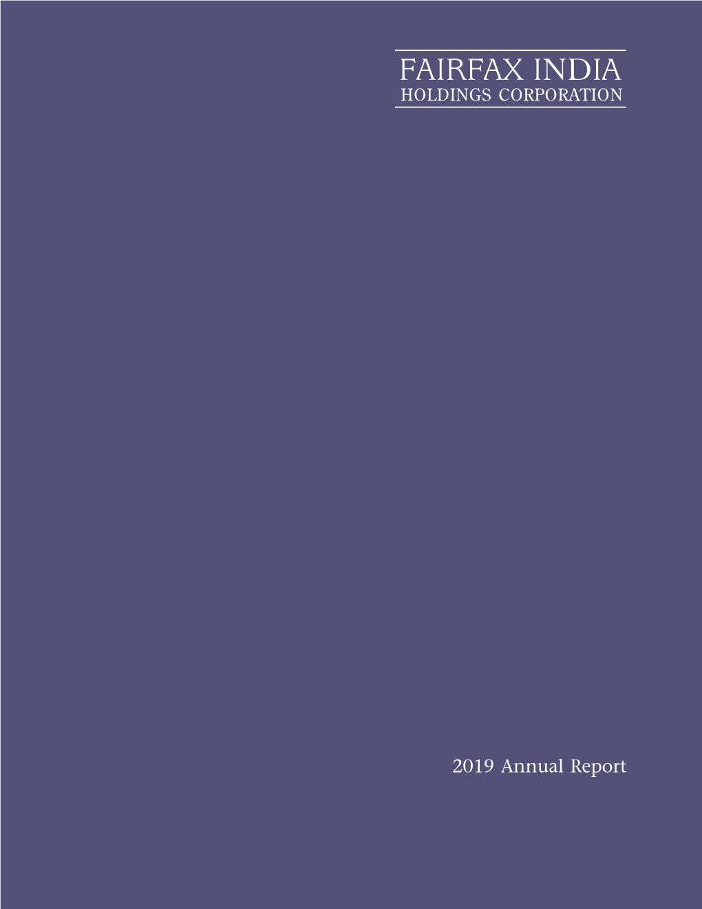 2019 Annual Report Contents