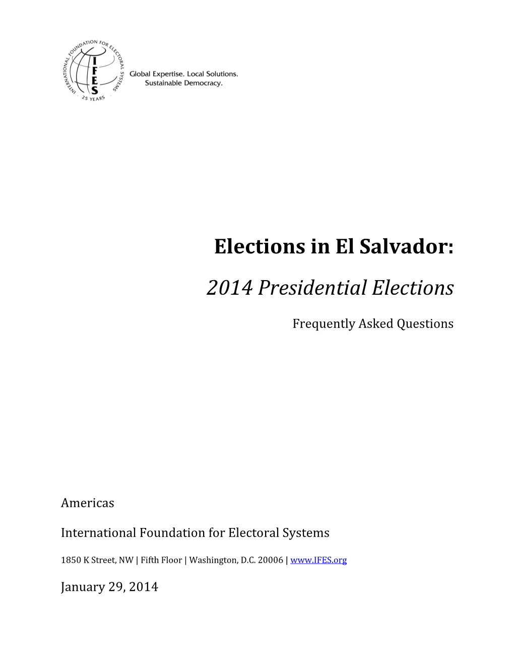 Elections in El Salvador: 2014 Presidential Elections