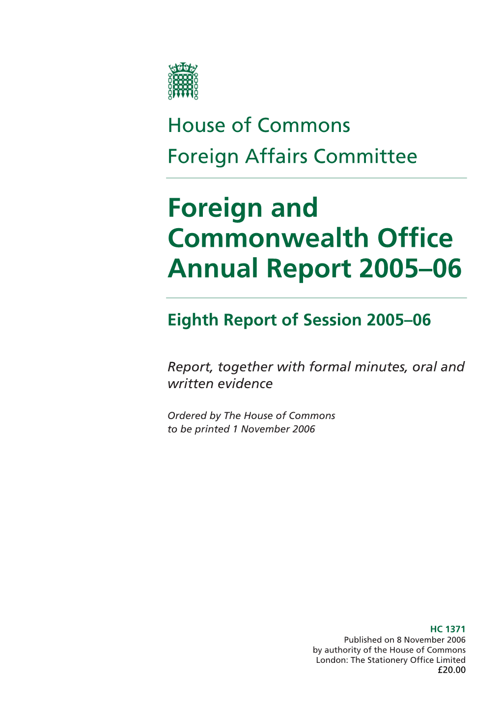 Foreign and Commonwealth Office Annual Report 2005–06