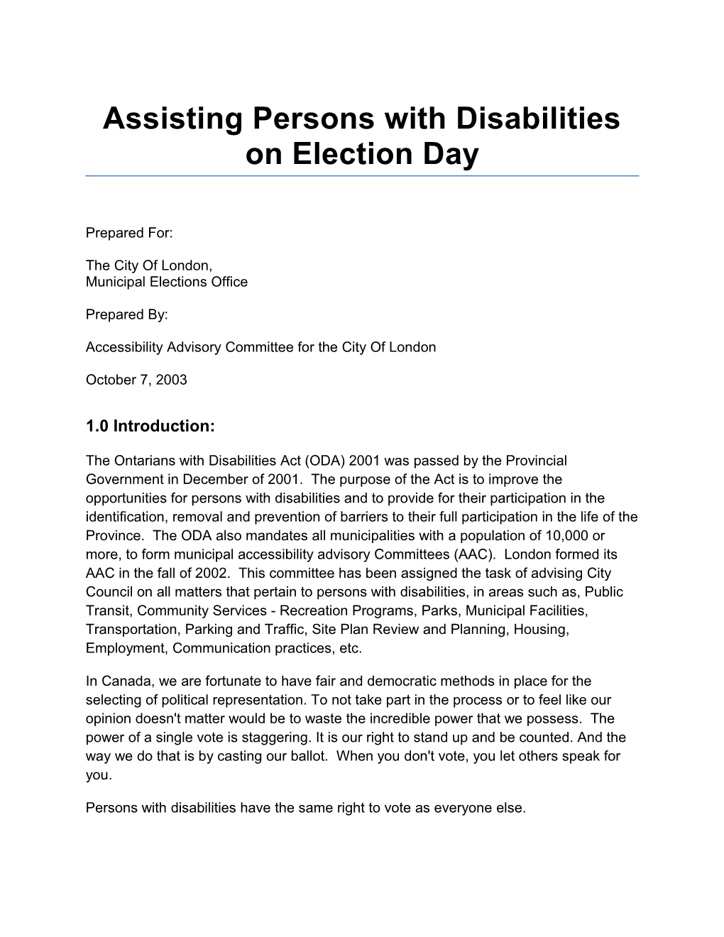 Election Assistance Guide