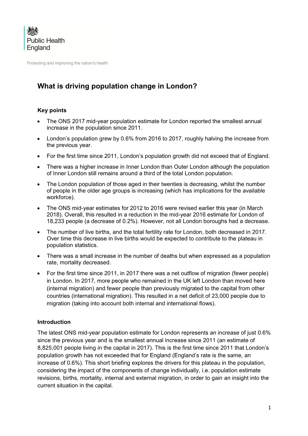 What Is Driving Population Change in London?