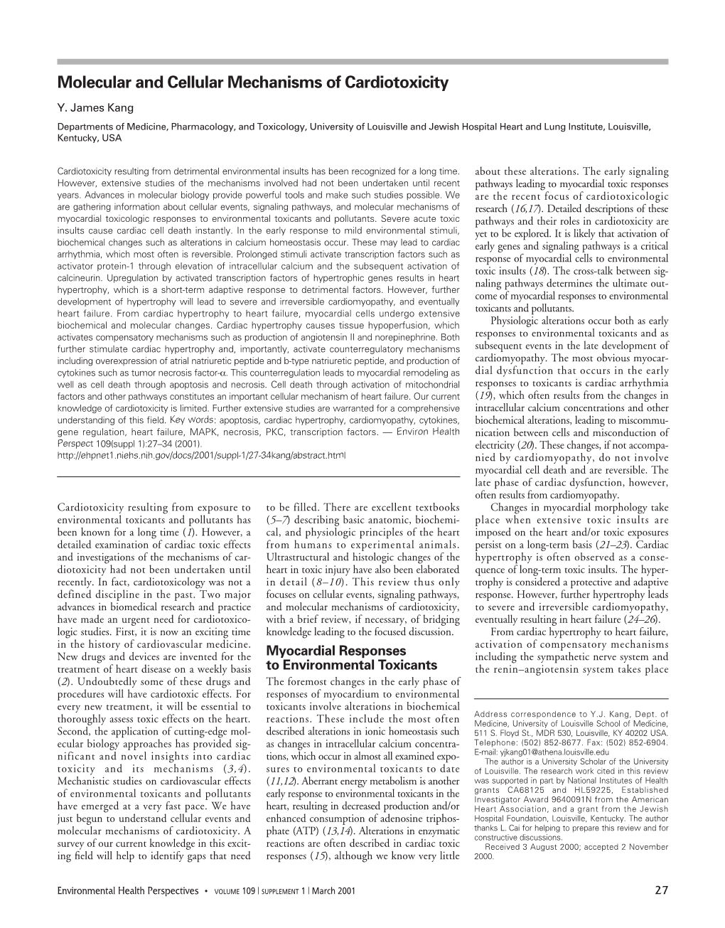 Molecular and Cellular Mechanisms of Cardiotoxicity