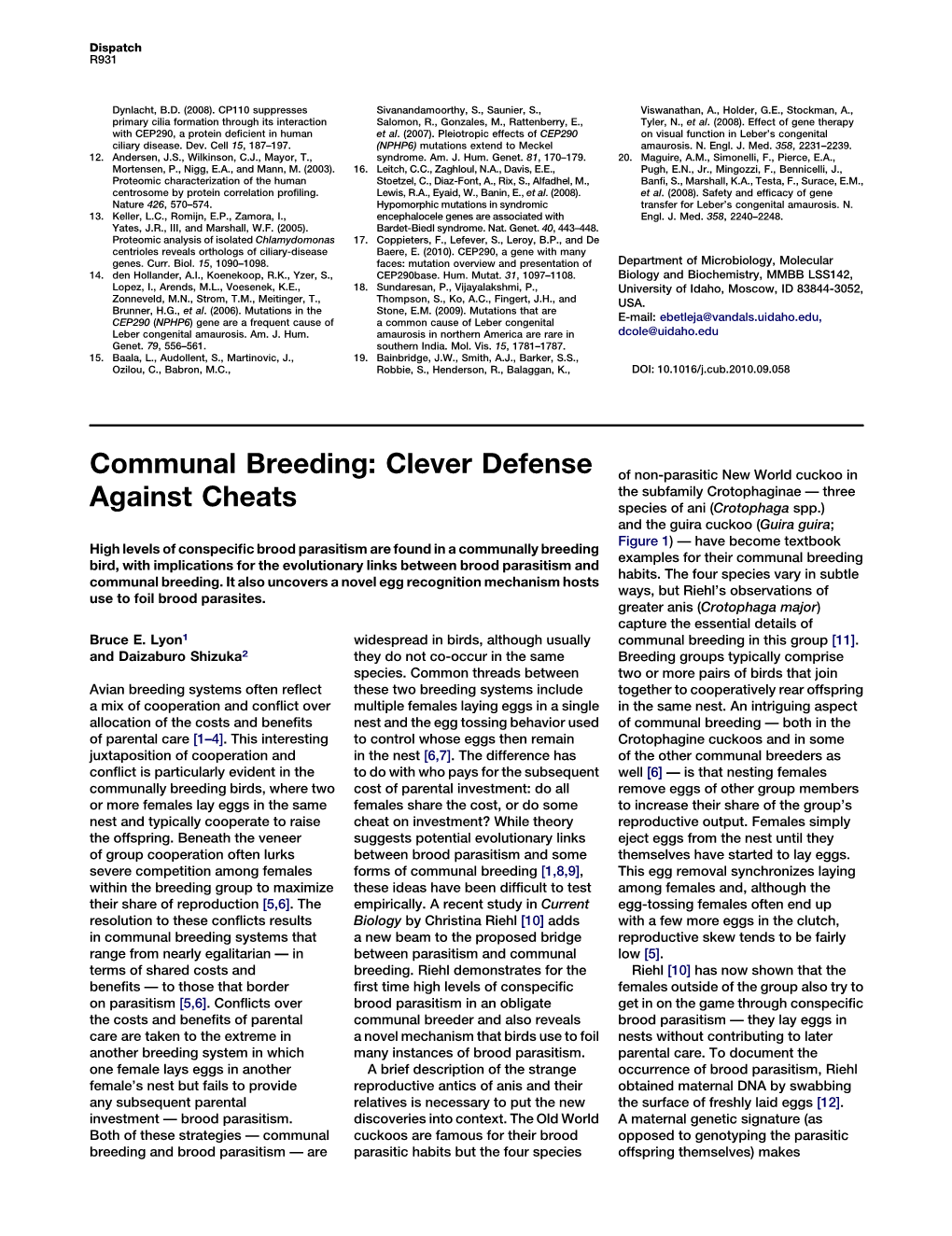 Communal Breeding: Clever Defense Against Cheats