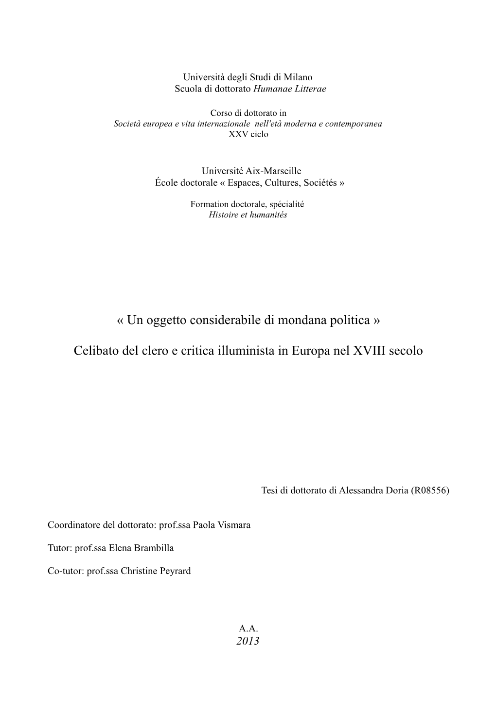 Celibato Del Clero E Critica Illuminista in Europa Nel XVIII Secolo