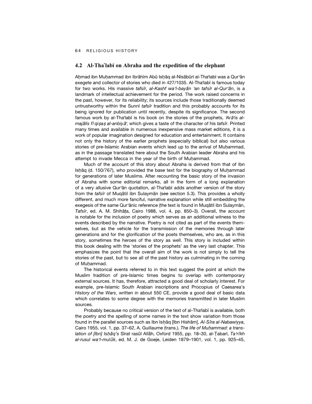 4.2 Al-Thalab• on Abraha and the Expedition of the Elephant