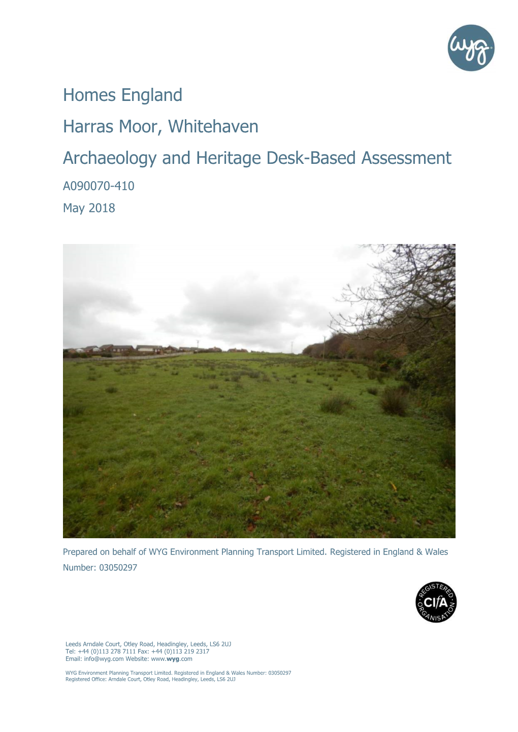 Homes England Harras Moor, Whitehaven Archaeology and Heritage Desk-Based Assessment