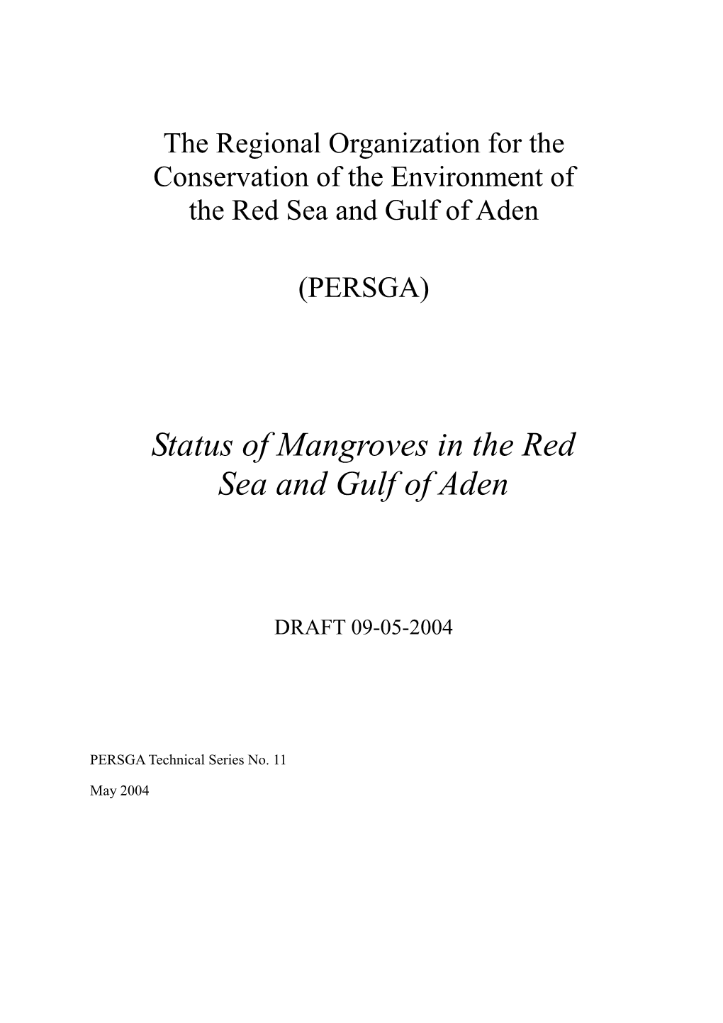 Status of Mangroves in the Red Sea and Gulf of Aden