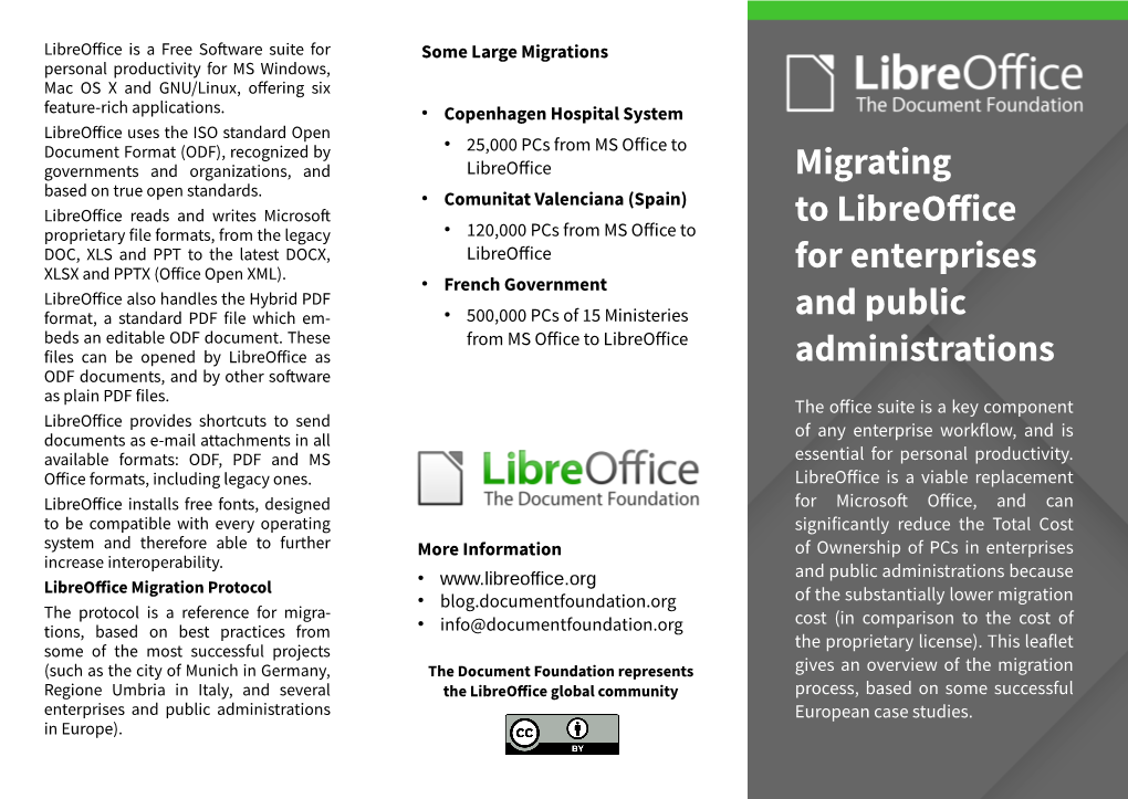 Migrating to Libreoffice for Enterprises and Public Administrations