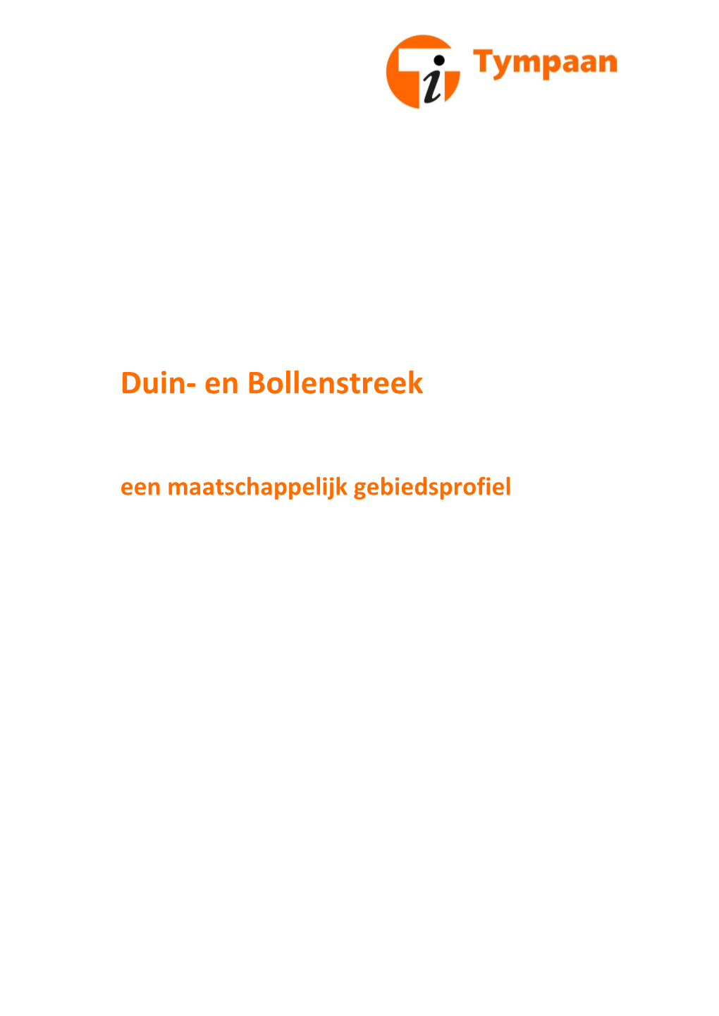 Rapportage Maatschappelijk Gebiedsprofiel Duin En Bollenstreek