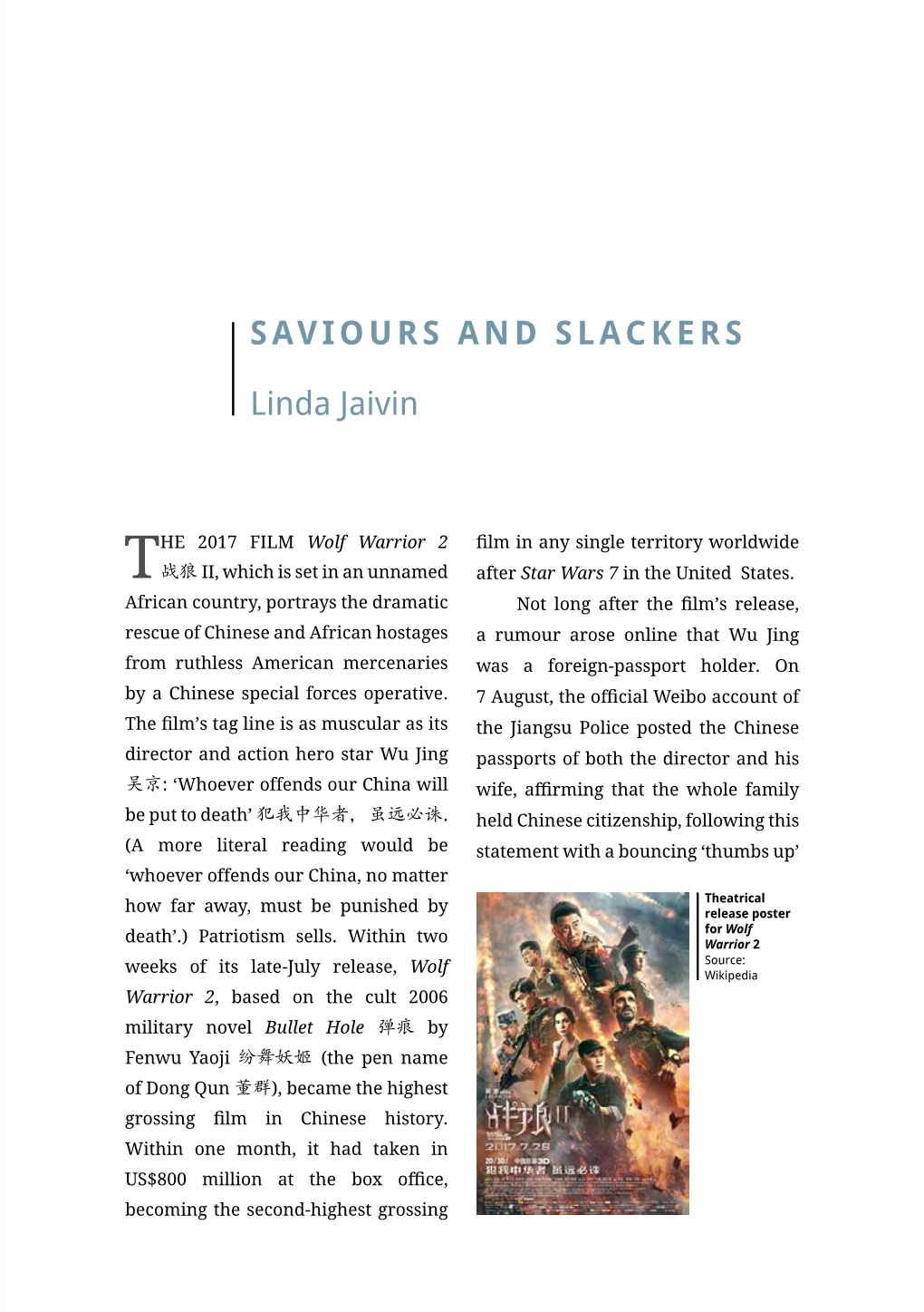 Saviours and Slackers