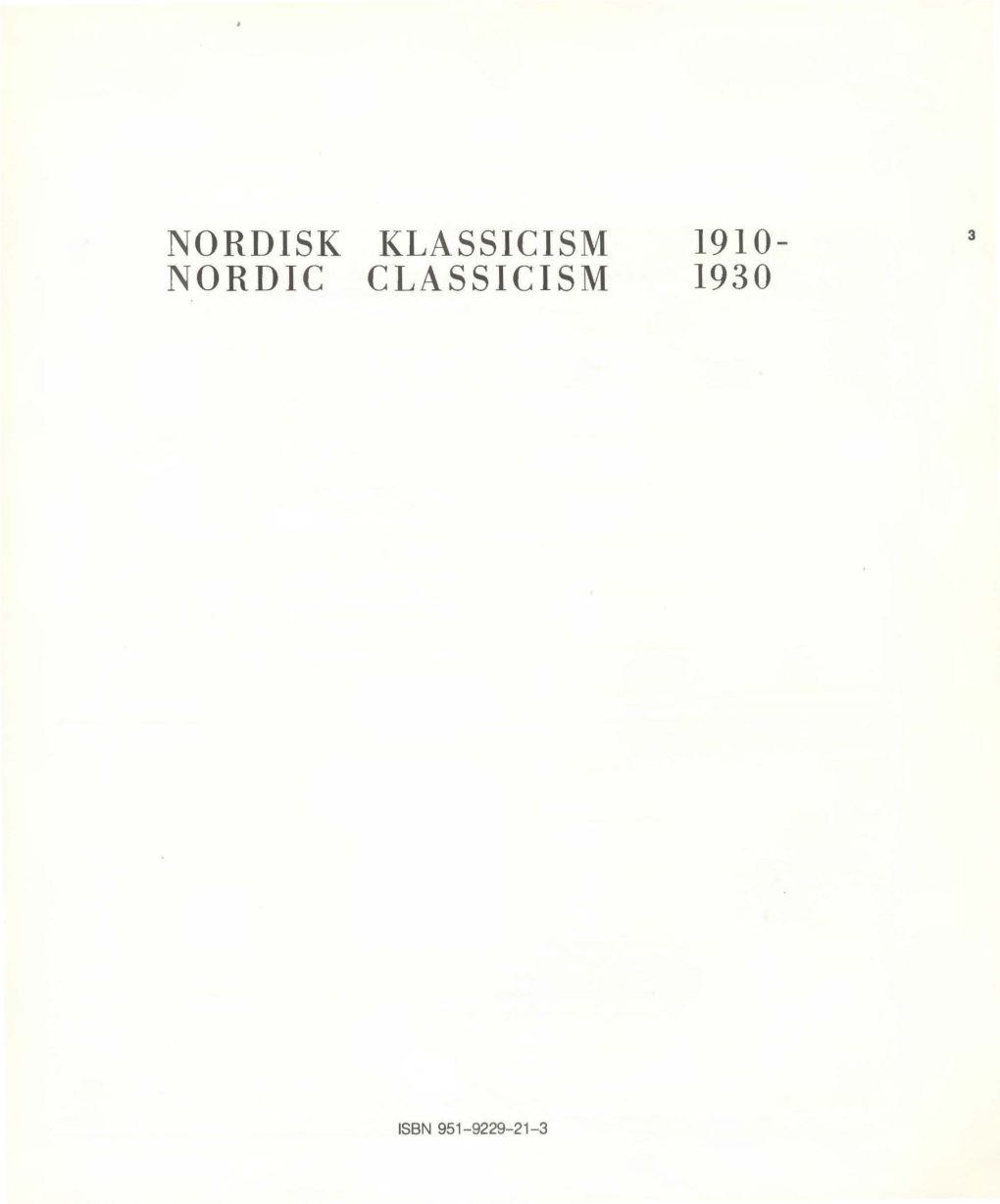 Nordisk Klassicism Nordic Classicism
