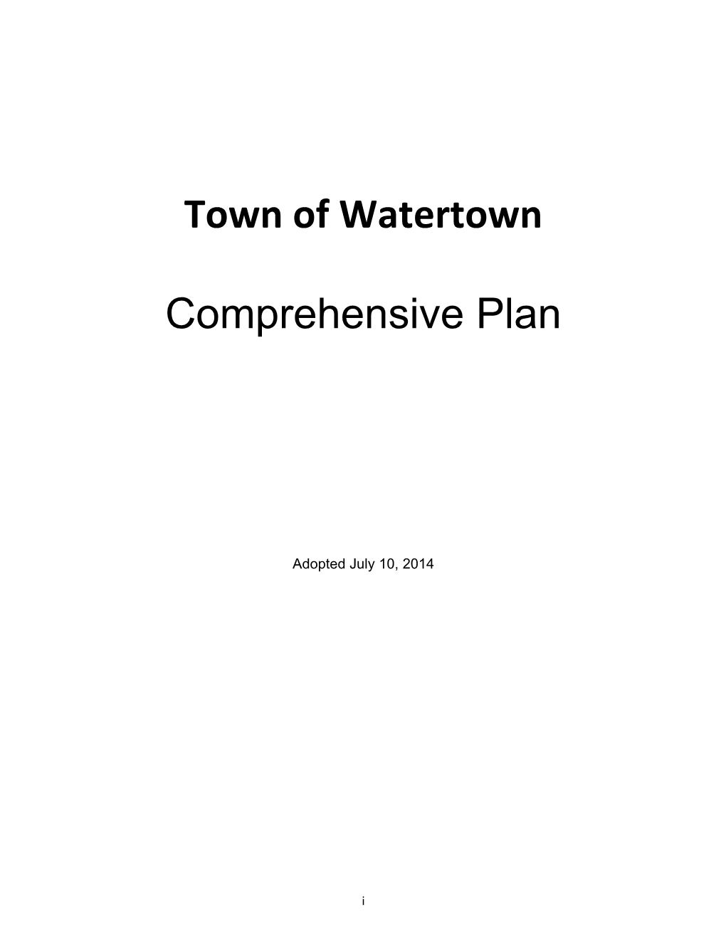 Town of Watertown Comprehensive Plan