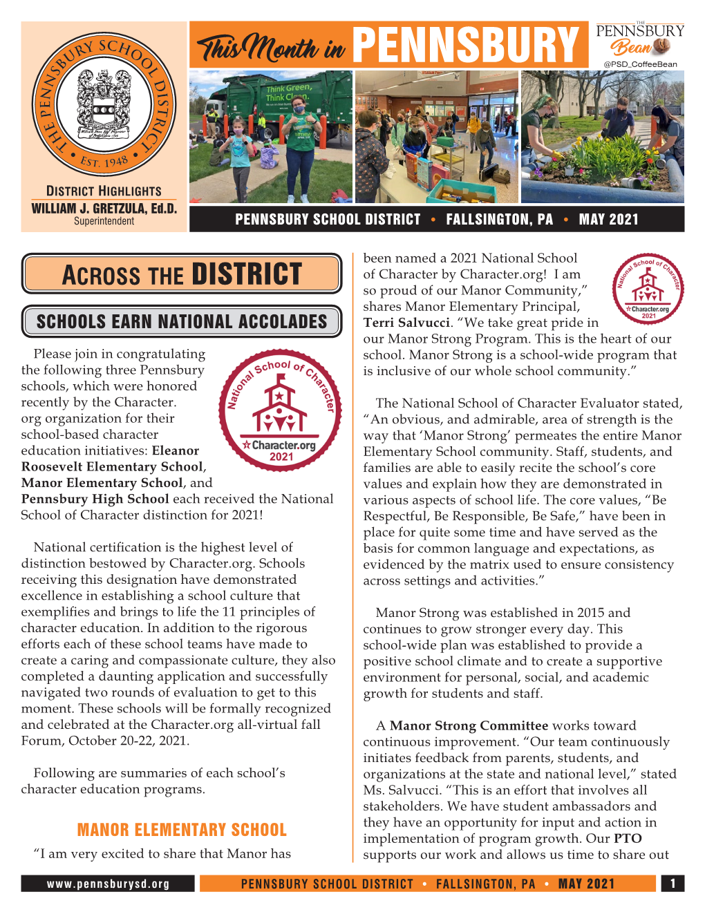 District Highlights Report with the School Community and Include Their Input