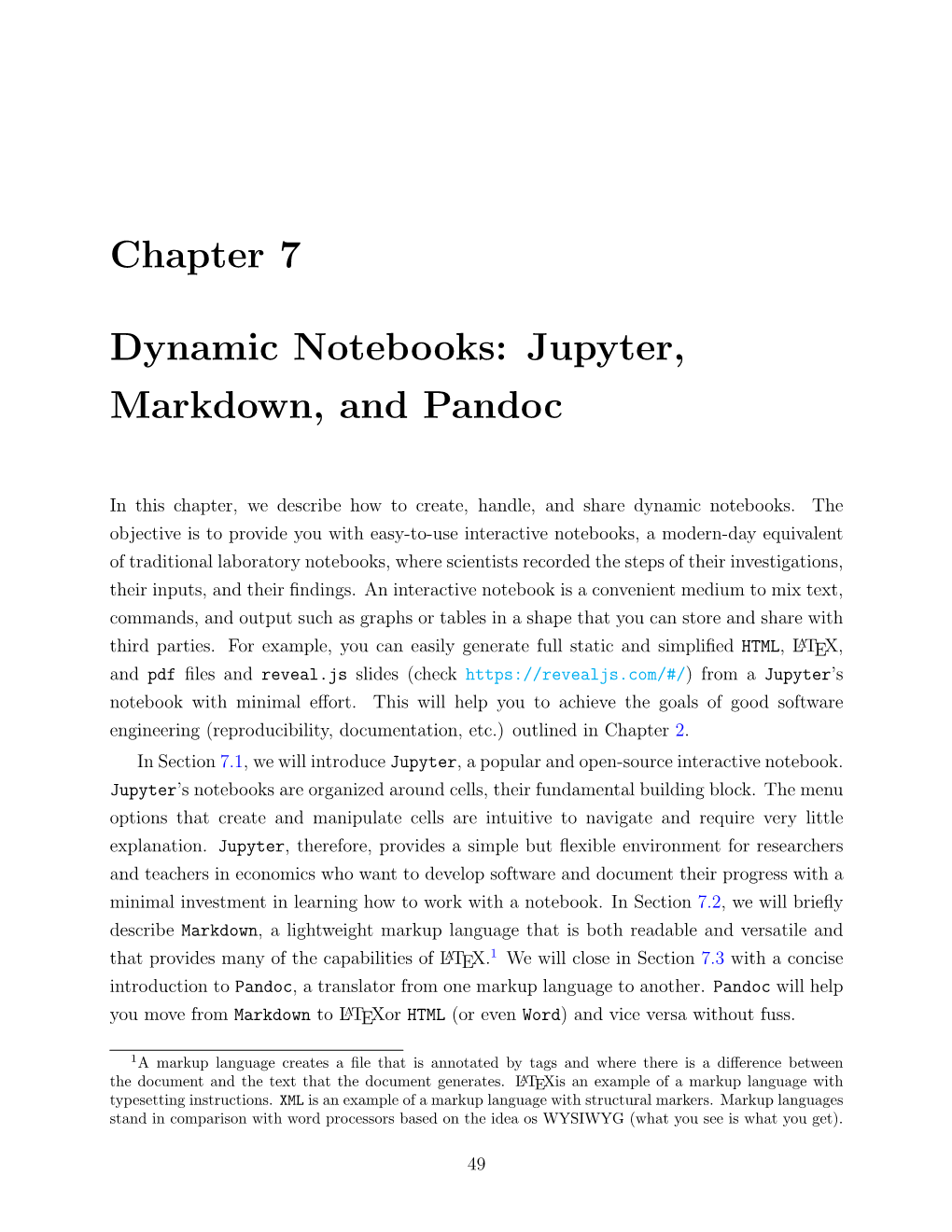 Chapter 7 Dynamic Notebooks: Jupyter, Markdown, and Pandoc