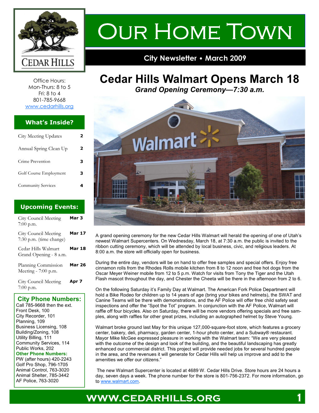 March 2009 Newsletter