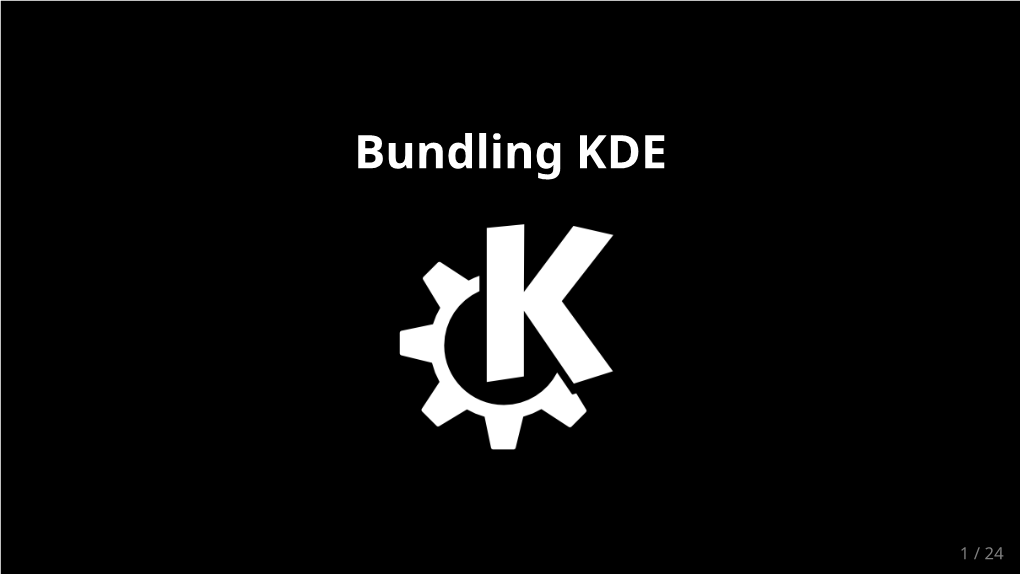 Bundling KDE