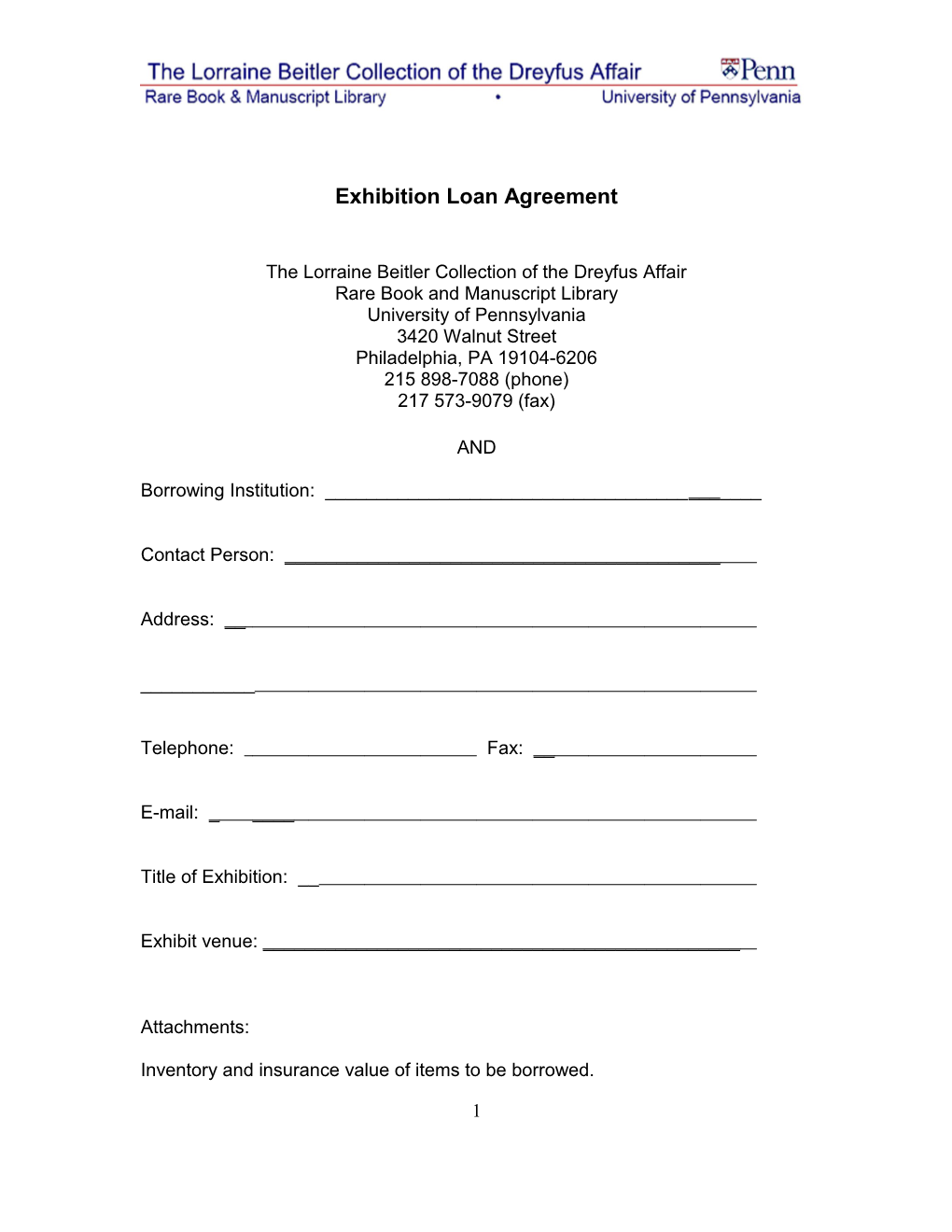 Exhibition Facsimile Loan Agreement