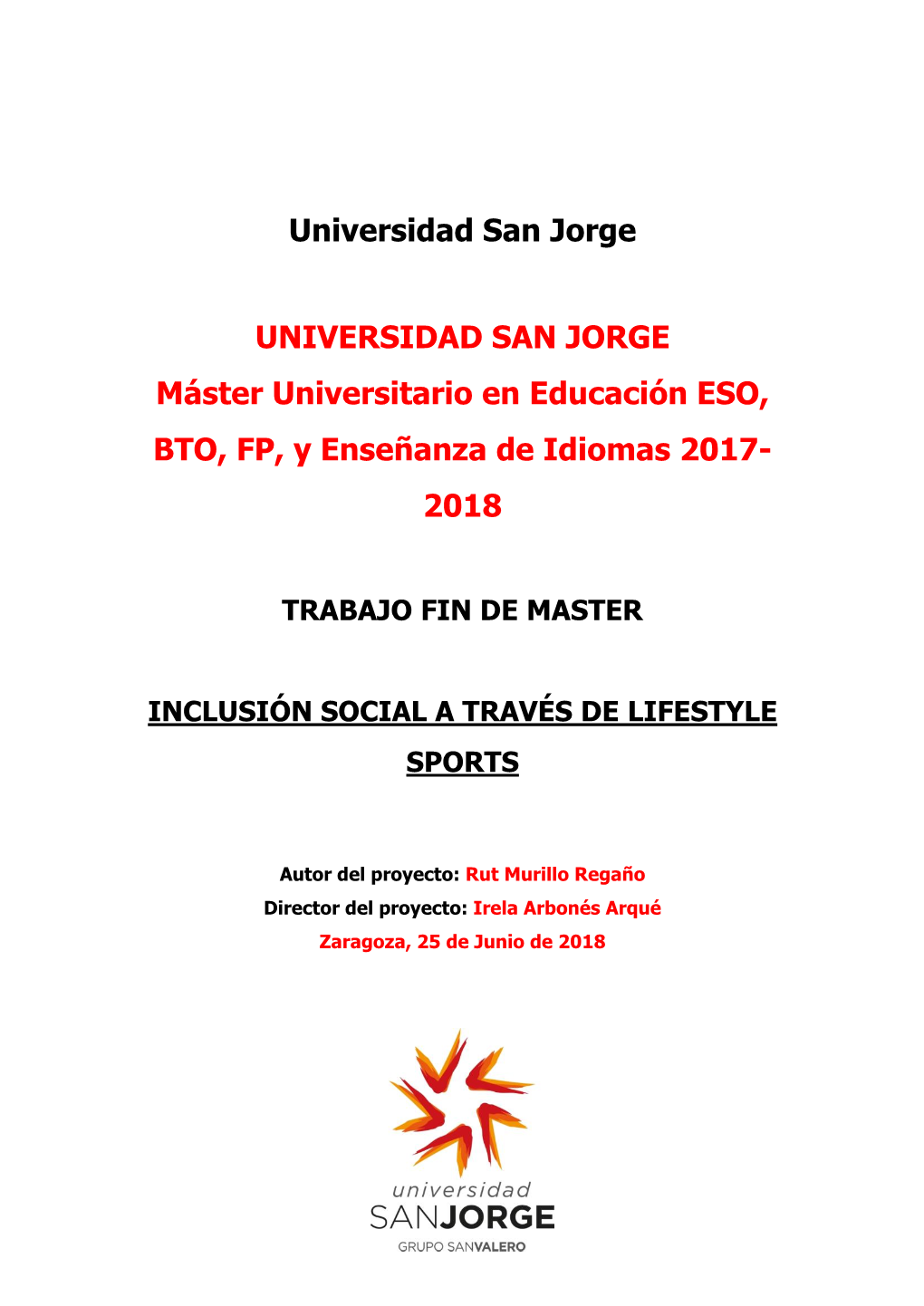 Trabajo Fin De Master Inclusión Social a Través De Lifestyle Sports