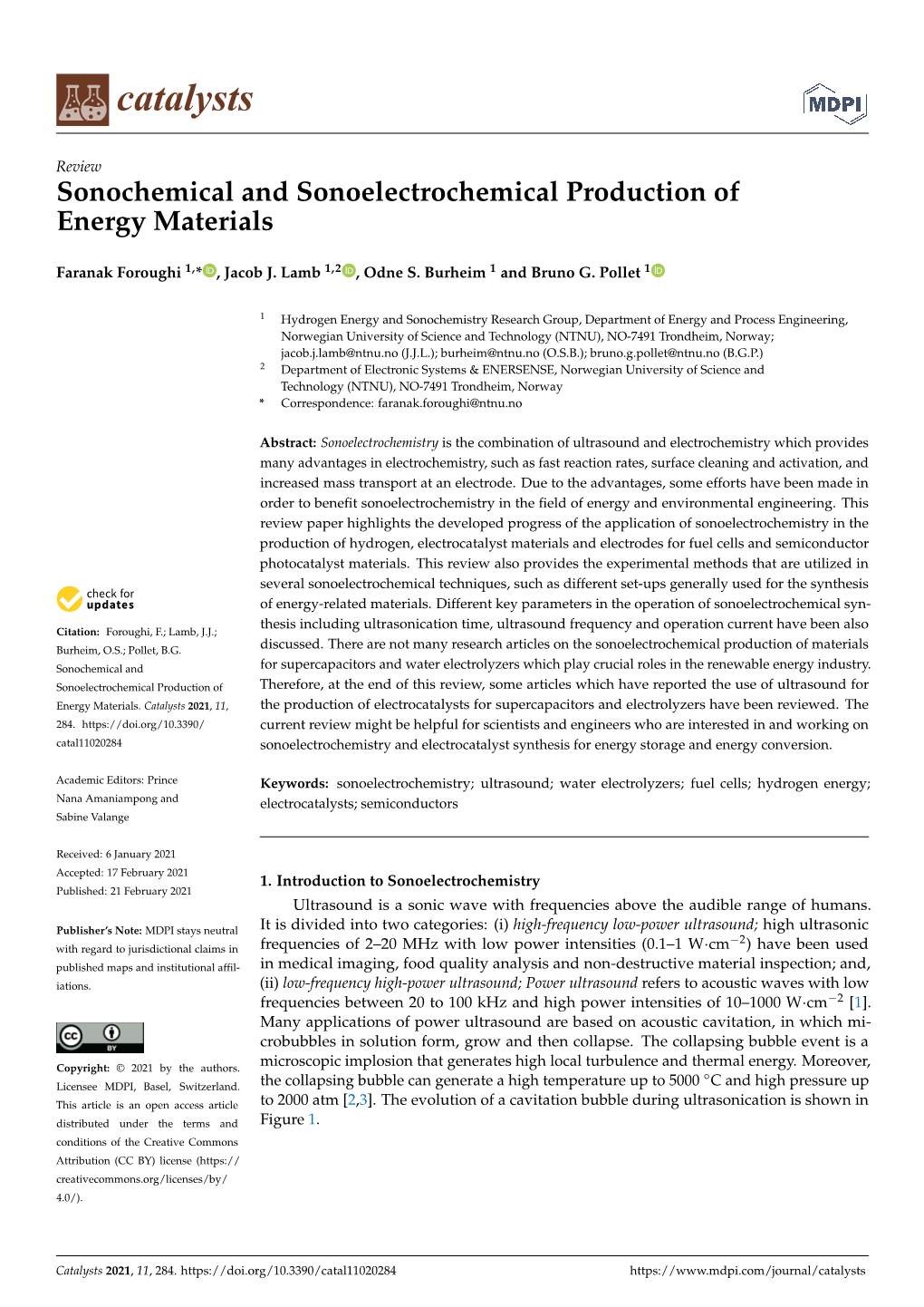Sonochemical and Sonoelectrochemical Production of Energy Materials