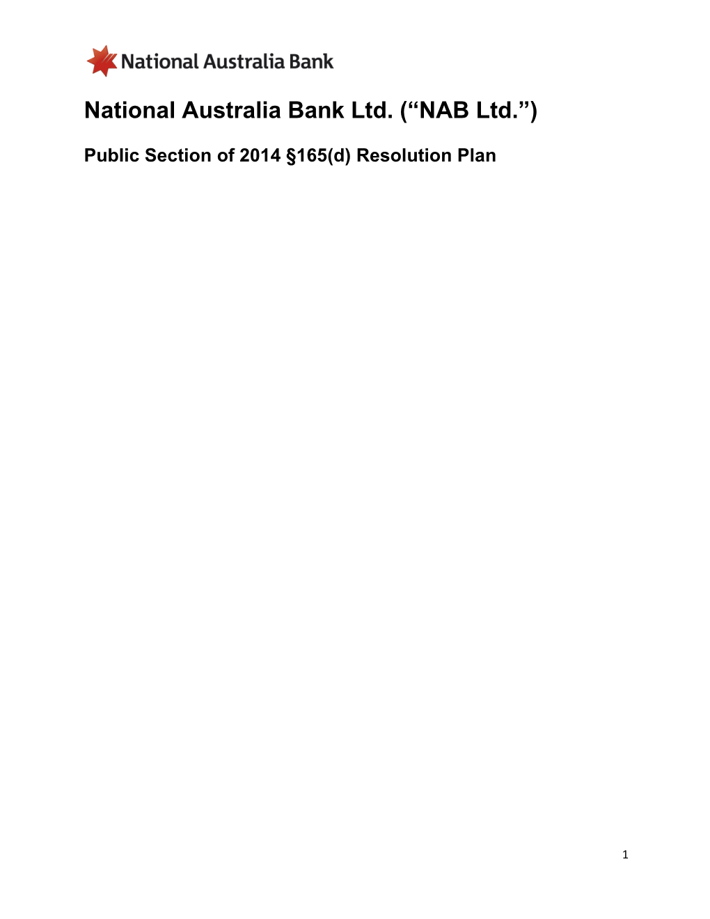 National Australia Bank Ltd. (“NAB Ltd.”)