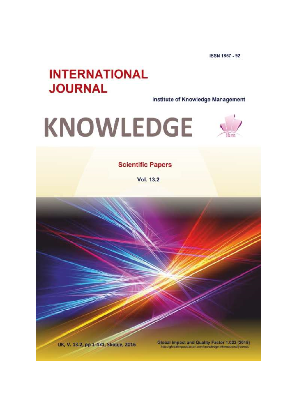 International Journal Scientific Papers Vol 13.2