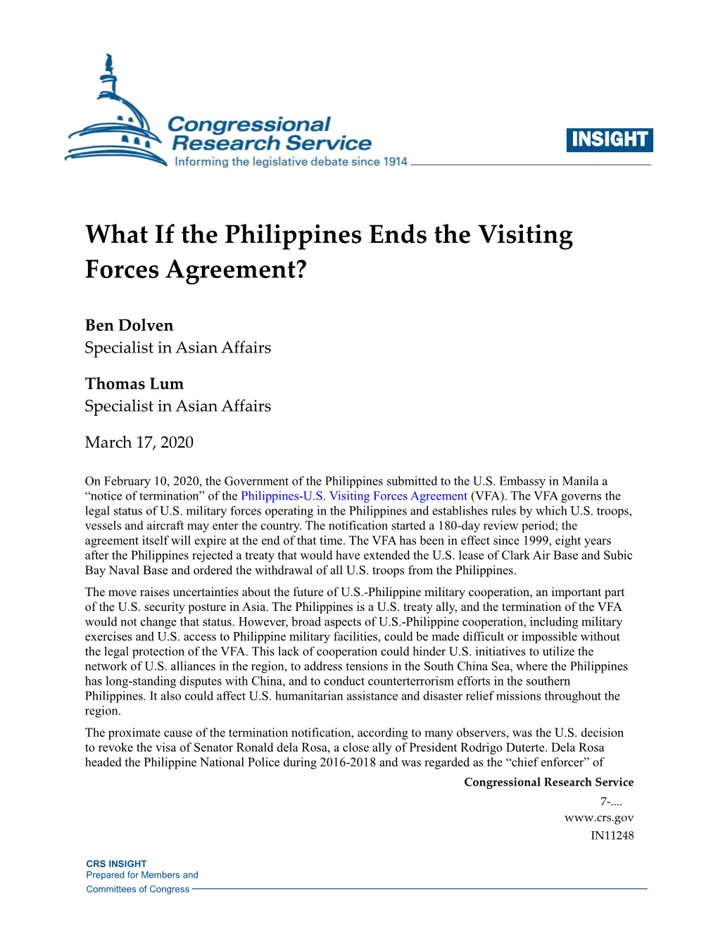 What If the Philippines Ends the Visiting Forces Agreement?