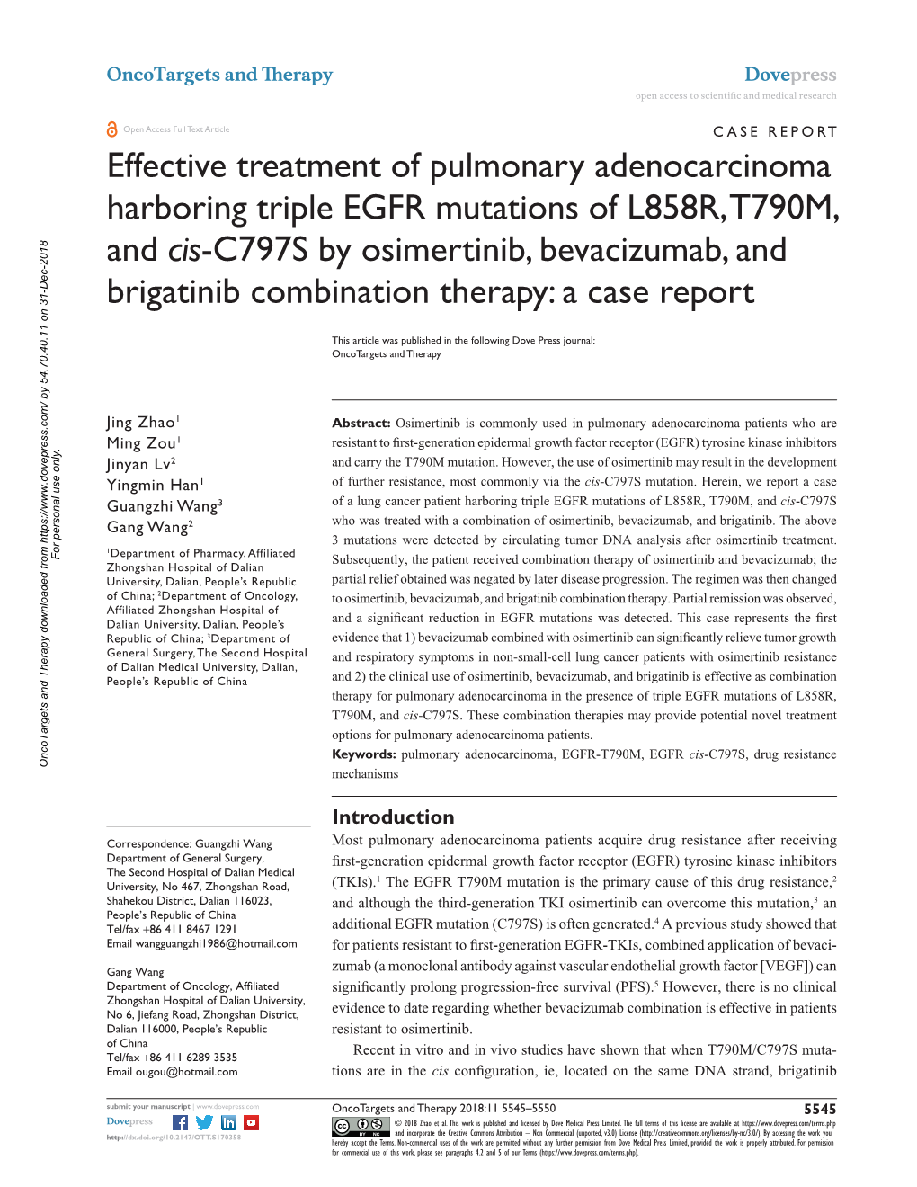 Effective Treatment of Pulmonary Adenocarcinoma Harboring Triple