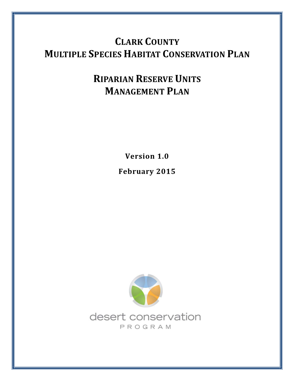 Clark County Multiple Species Habitat Conservation Plan