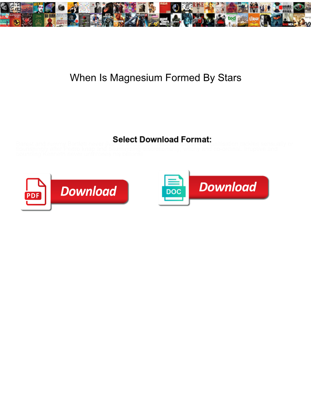 When Is Magnesium Formed by Stars