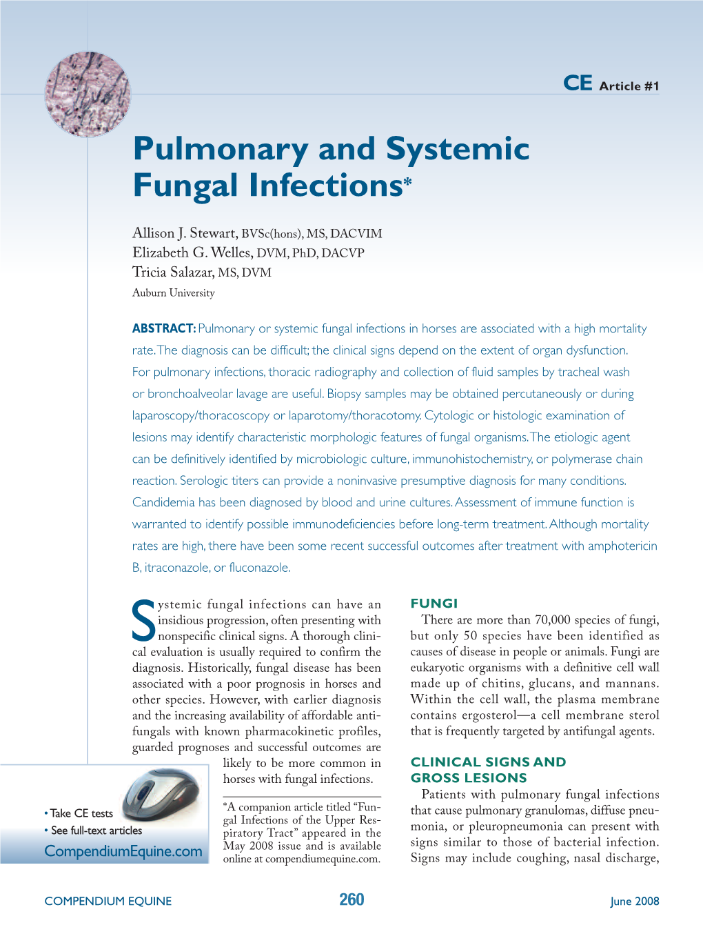 Pulmonary and Systemic Fungal Infections*