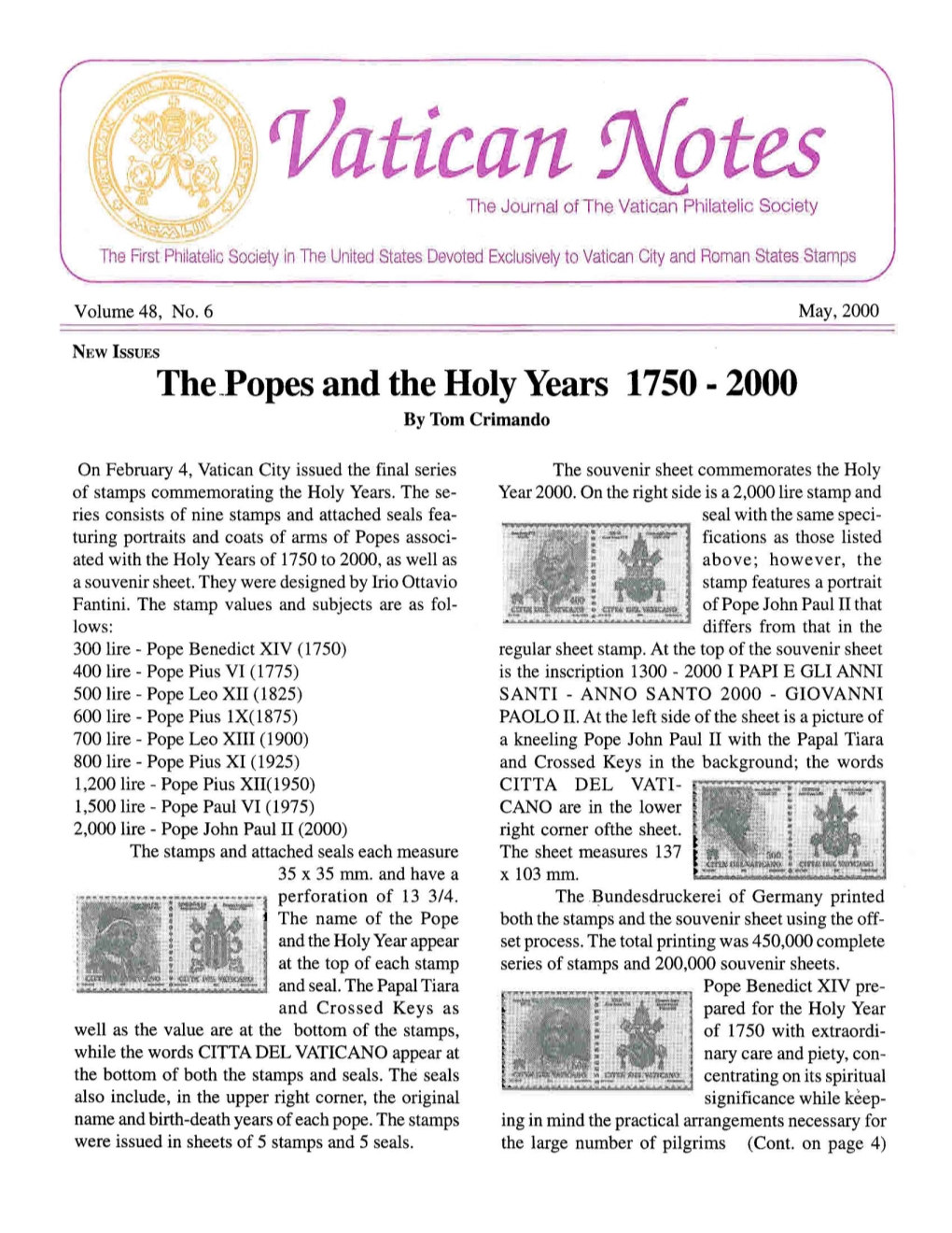 Vatican Notes Nor the Vatican Philatelic Society Can Be on the Dues Envelope