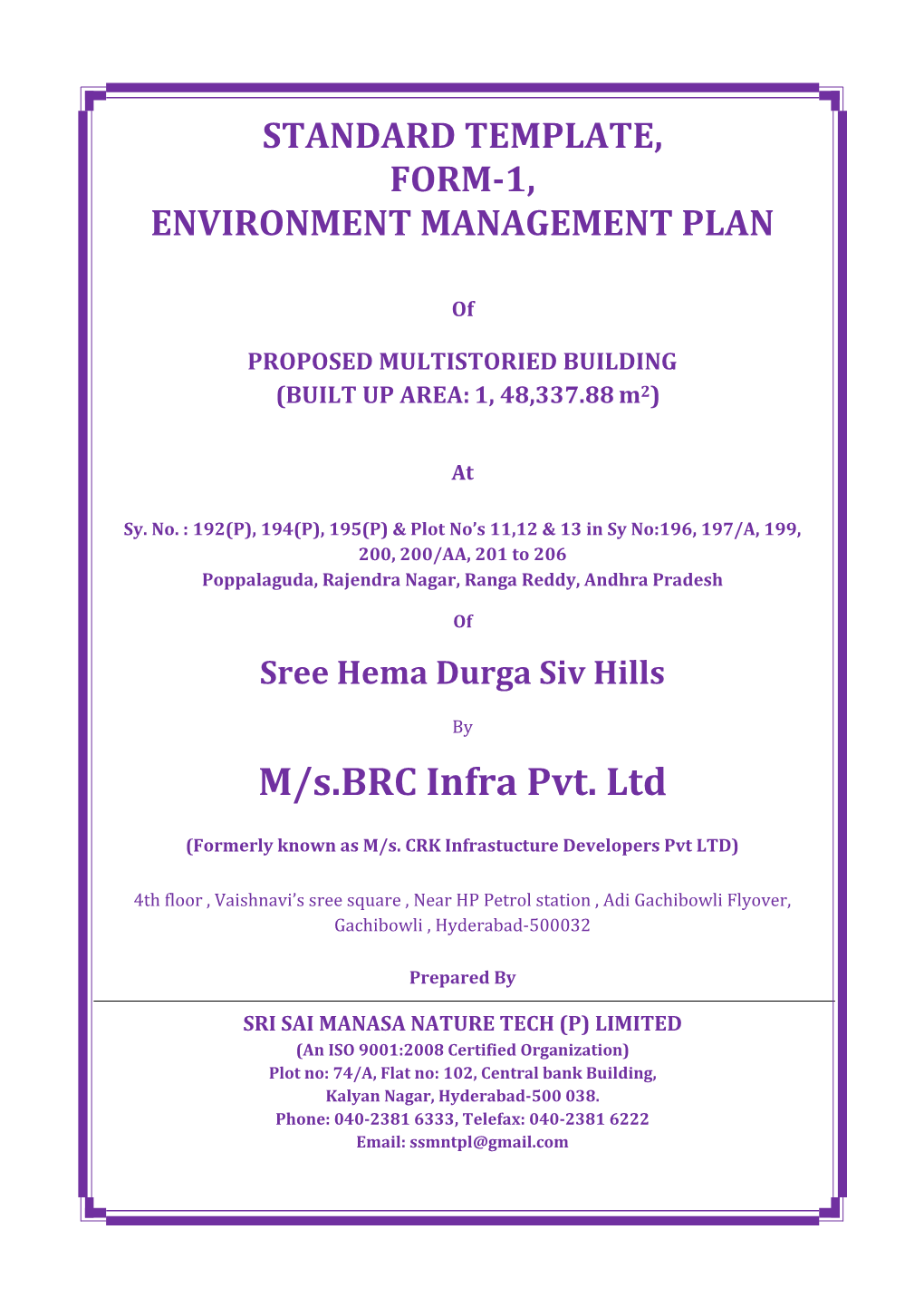 M/S.BRC Infra Pvt. Ltd