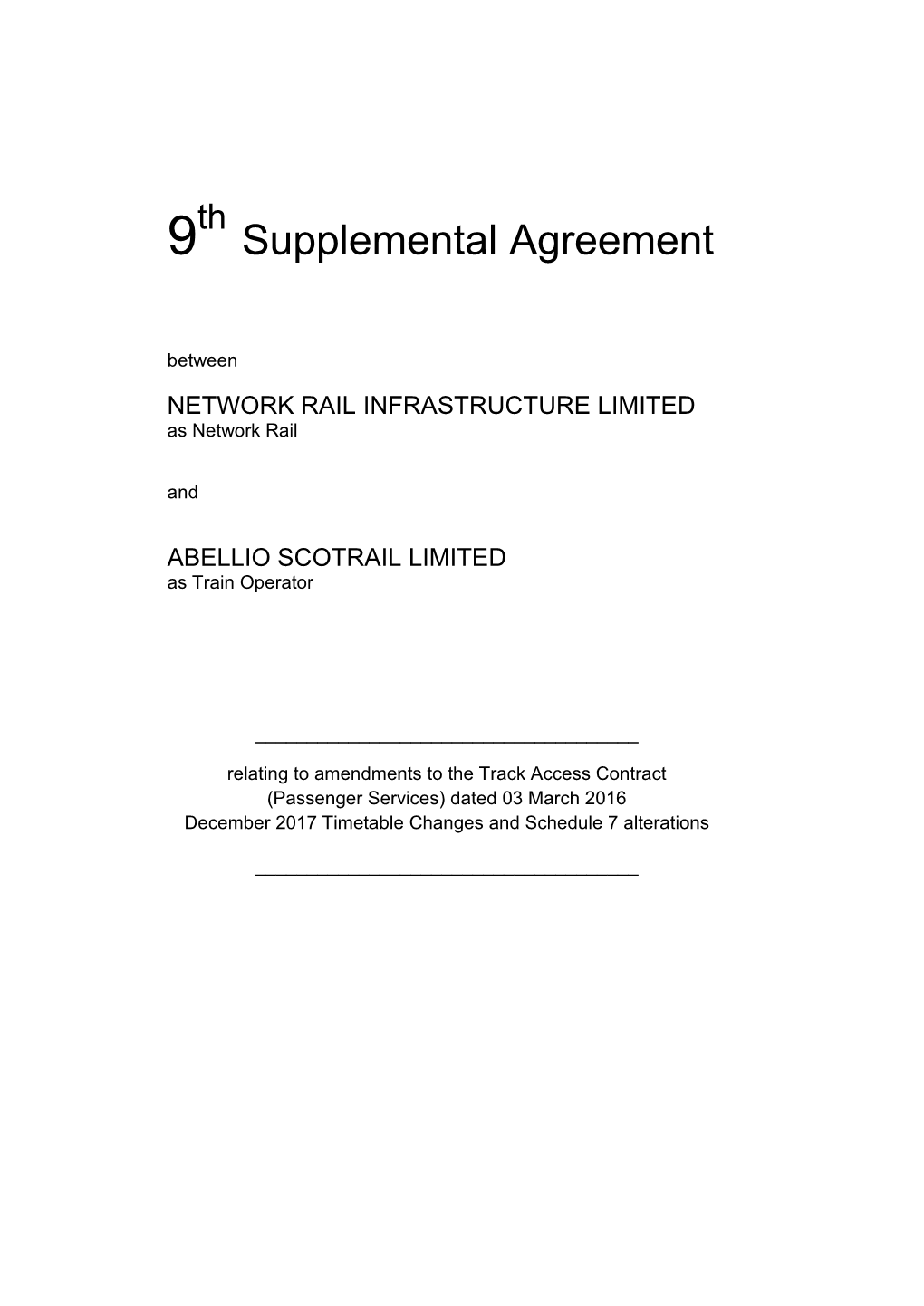 Abellio Scotrail 9Th SA Agreement