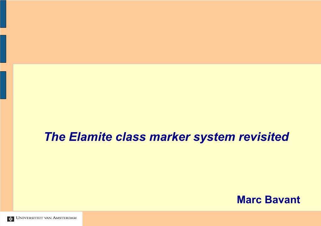 The Elamite Class Marker System Revisited