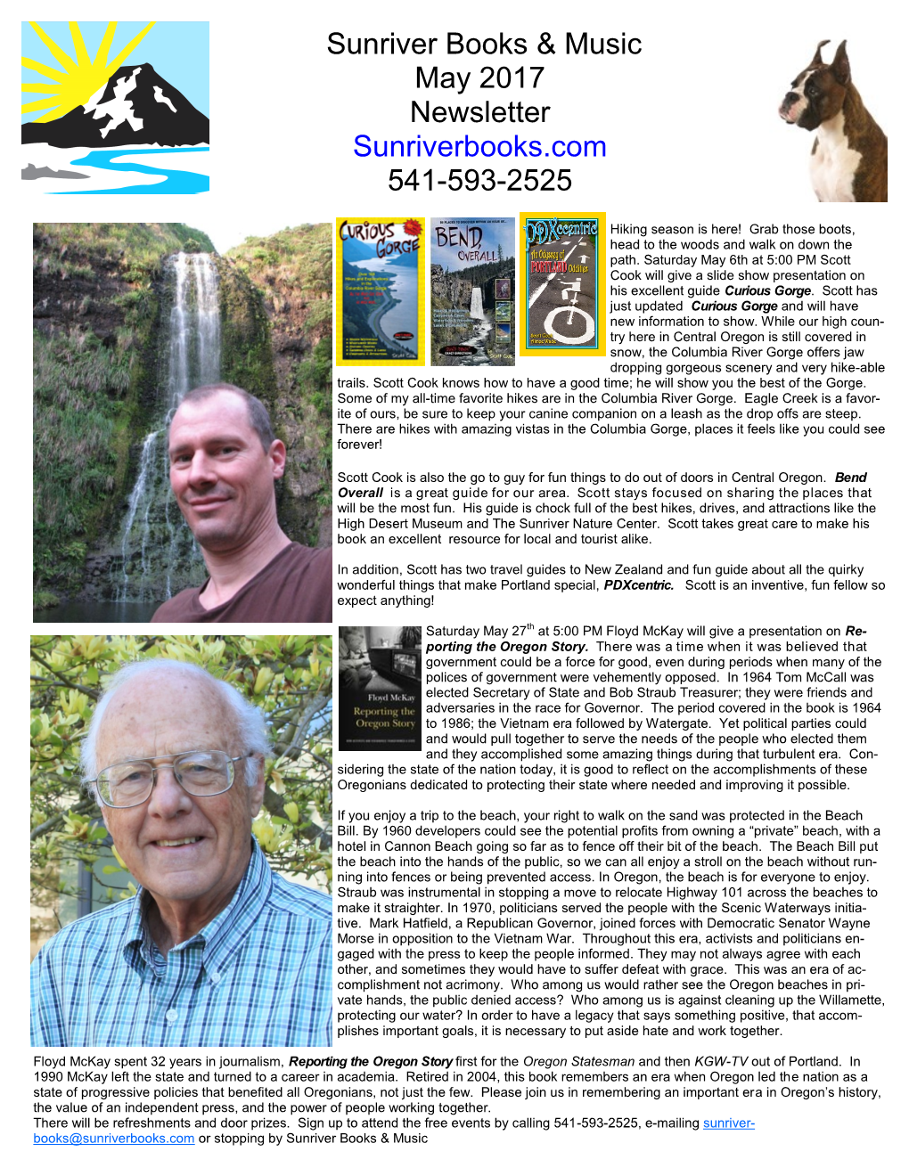 Sunriver Books & Music May 2017 Newsletter Sunriverbooks.Com 541