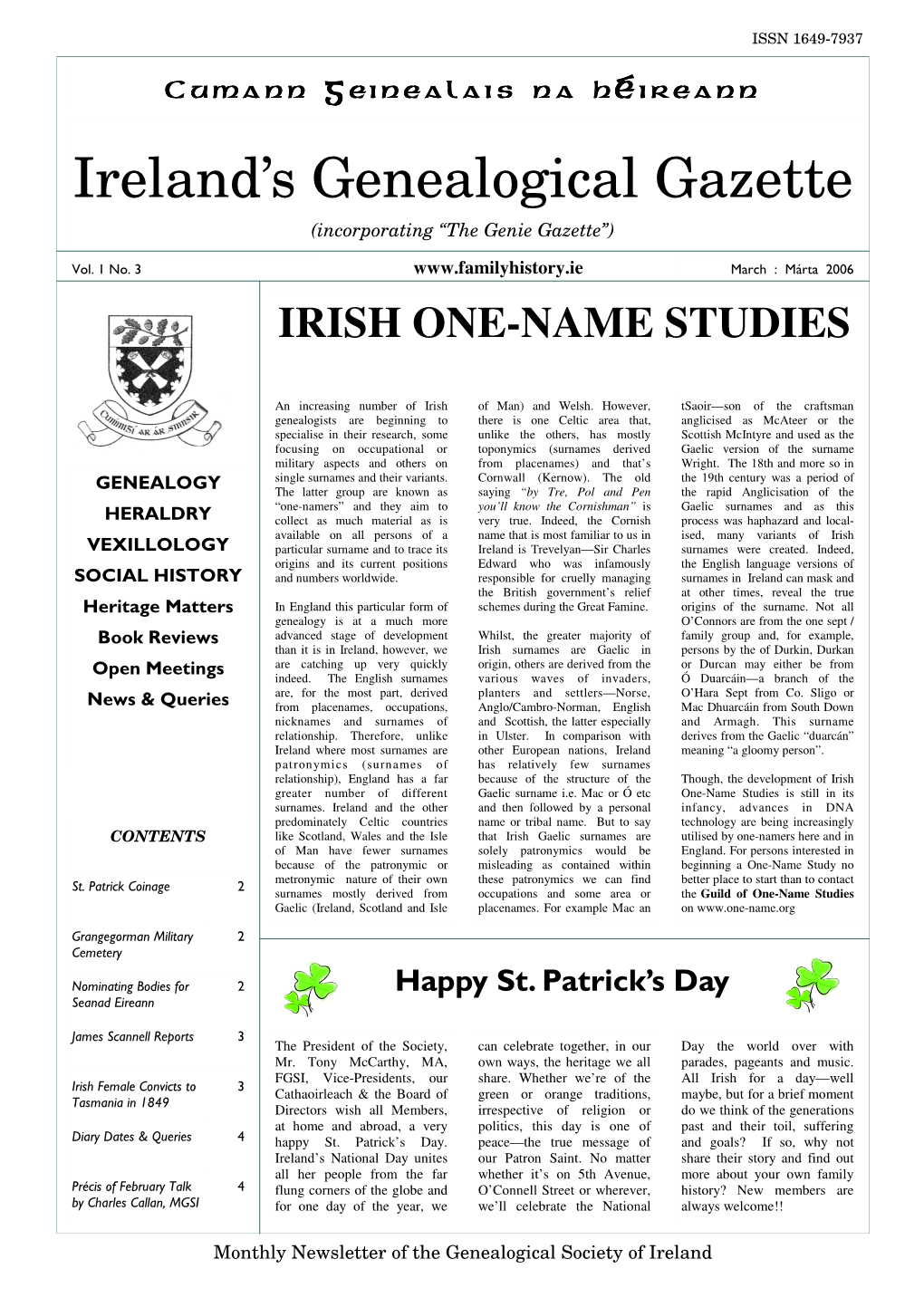 Irelands Genealogical Gazette