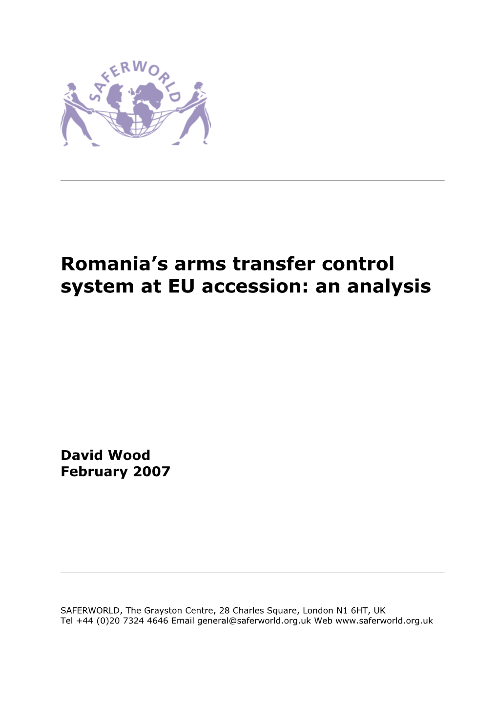 Romania's Arms Transfer Control