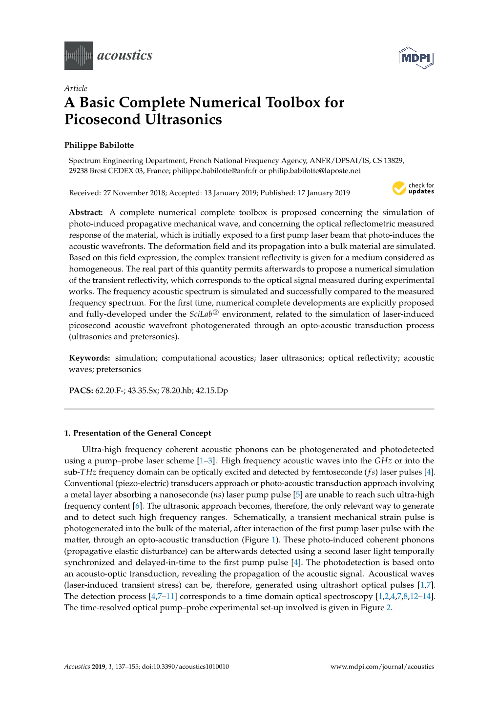 A Basic Complete Numerical Toolbox for Picosecond Ultrasonics