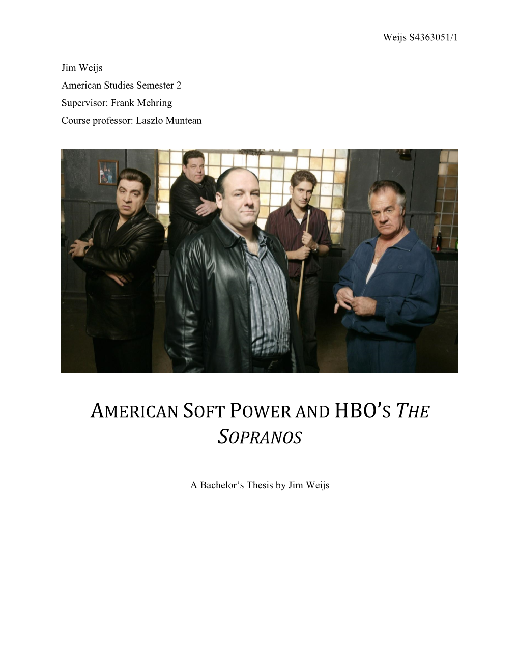 American Soft Power and Hbo's the Sopranos