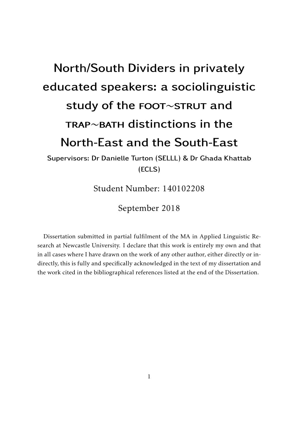 North/South Dividers in Privately Educated Speakers